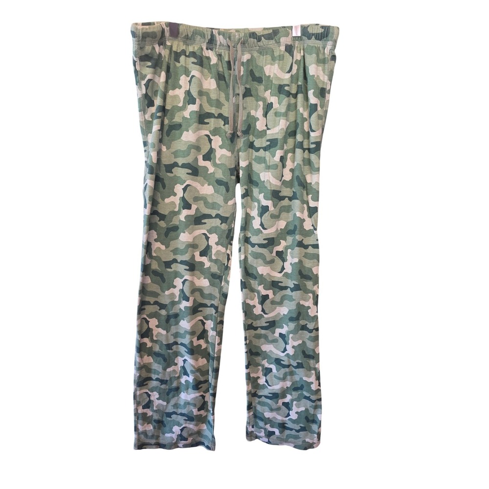 Cabelas Womens Green Camo Pajama Pants Sleepwear Bottoms 100%‎ Cotton Large Reg